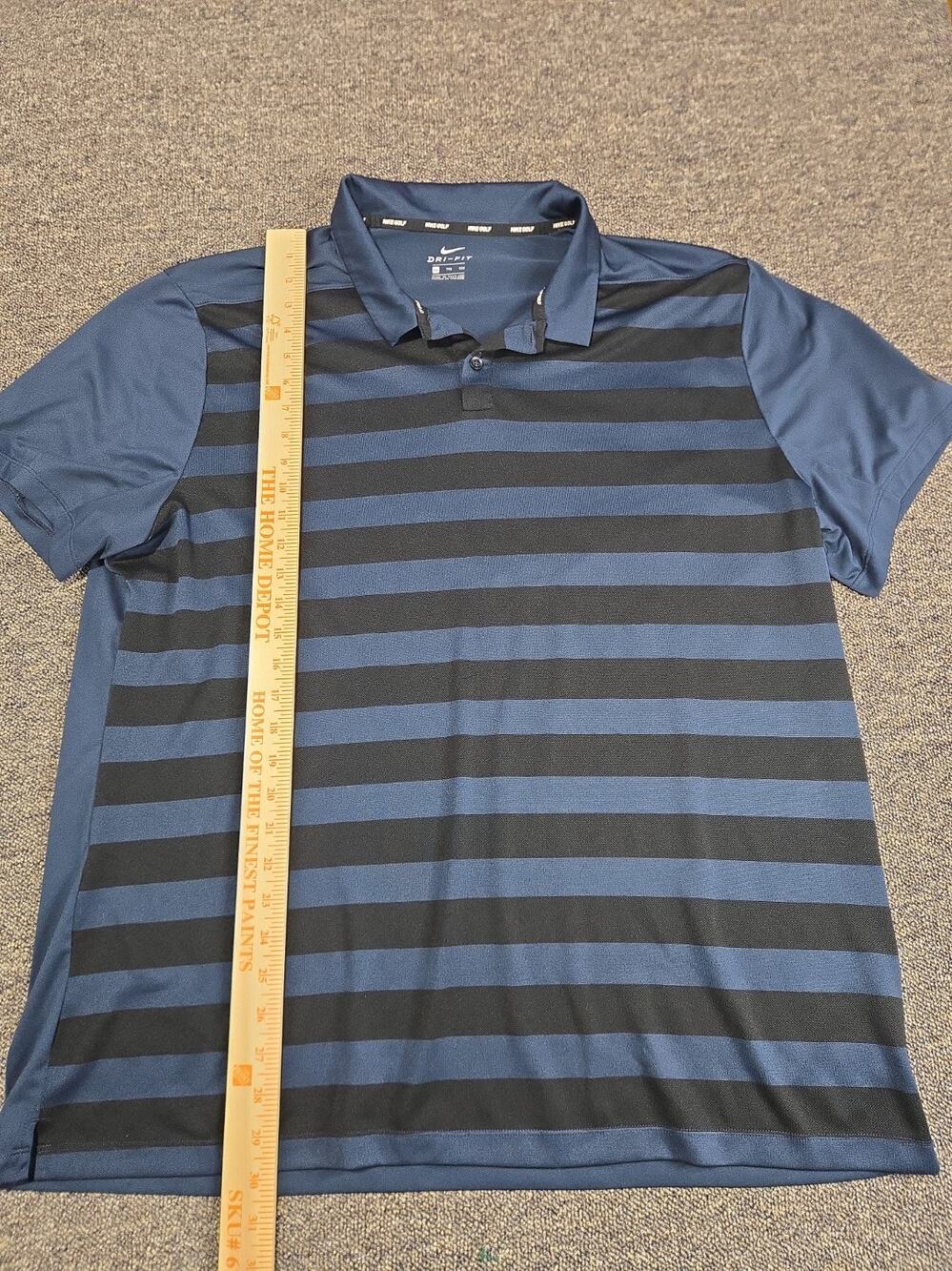 Nike Golf Performance Mens Polo 2XL Blue Black Stripes